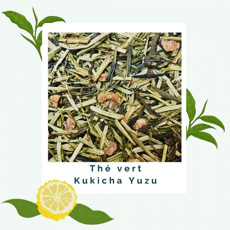 thé vert Kukicha au yuzu bio